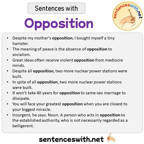 opposition in a sentence|opposition example sentences .